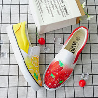 Original new lazy shoes hand-painted citrus strawberry graffiti strapless all-match sneakers couple shoes - Thumbnail 5