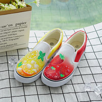 Original new lazy shoes hand-painted citrus strawberry graffiti strapless all-match sneakers couple shoes - Thumbnail 7
