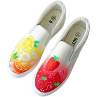 Original new lazy shoes hand-painted citrus strawberry graffiti strapless all-match sneakers couple shoes - Thumbnail 9