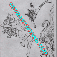  Femforce #152  Original cover art Sexy Superheroines Heike  - Thumbnail 1