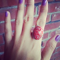 [SALE] "Colleen" Coral Matrix Ring - Thumbnail 2