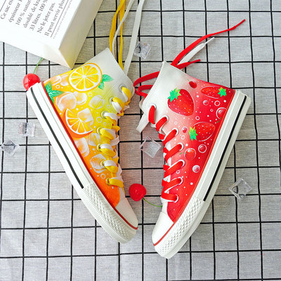 New strawberry lemon hand painted shoes - Thumbnail 1
