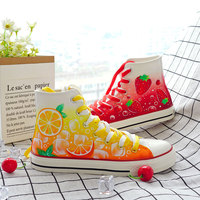 New Strawberry Lemon Hand Painted Shoes - Thumbnail 8