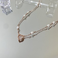 Delicate Princess Pink Heart Pearl Pendant Necklace - Thumbnail 6