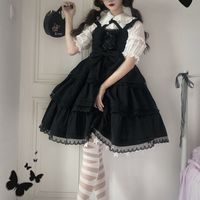 First Love Sweet Sugar Girl Ribbon Lace Strap Dress - Thumbnail 2