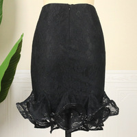 Sexy Lace High Waist Pack Hip Solid Color Large Size Women's Skirt - Thumbnail 2