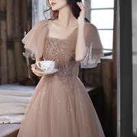 Cute tulle sequins short prom dress homecoming dress - Thumbnail 2