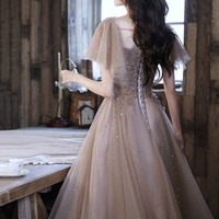 Cute tulle sequins short prom dress homecoming dress - Thumbnail 4