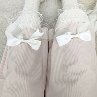 Spring Autumn Soft Bow Pink White Black Blue Trouser Pants - Thumbnail 3