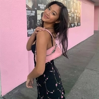 Cute Sweet Flower Mesh Embroidery V-neck Sling A-line Mini Dress Summer Aesthetic Casual E-Girl Kawaii Korean Japanese Harajuku - Thumbnail 1