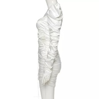 Cute Diamond Ruched Bandage Lace Up Hollow Out Long Sleeve Bodycon Dress Summer Party Club Aesthetic E-Girl Kawaii Korean Japanese Harajuku - Thumbnail 7