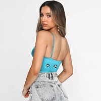 Cute Satin Flower Corset Crop Top Strapless Sleeveless Tube Top Bustier Summer Aesthetic Casual E-Girl Kawaii Korean Japanese Harajuku - Thumbnail 6