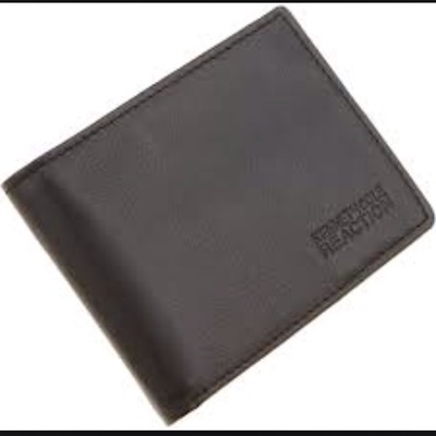  kenneth cole leather passcase wallet - black