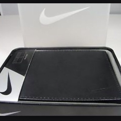  nike golf leather black wallet bifold mens