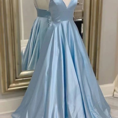 Prom dresses spaghetti straps sky blue - Thumbnail 2