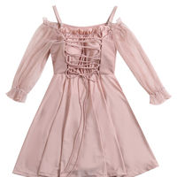 Plus Size Women Summer Vacation Swimsuit Pink & Black Dress - Thumbnail 9