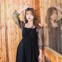 Plus Size Women Summer Vacation Swimsuit Pink & Black Dress - Thumbnail 4