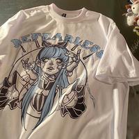 Harajuku Anime Girl Print Tshirt - Thumbnail 2