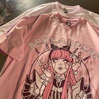 Harajuku Anime Girl Print Tshirt - Thumbnail 3