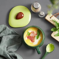 Avocado Cup With Lid And Spoon - Thumbnail 1