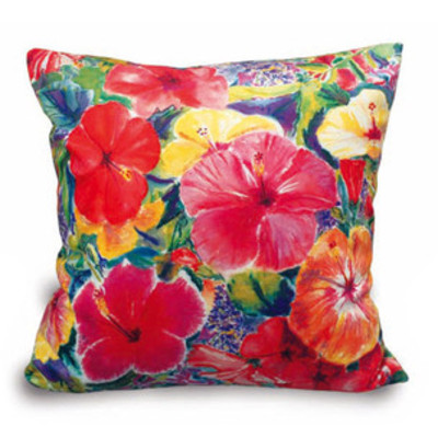 "hibiscus impression" velvet pillow cover!