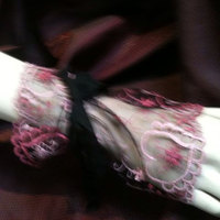 Pink and black lace and mesh cuffs - Thumbnail 1