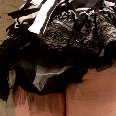 Satin and lace bustle