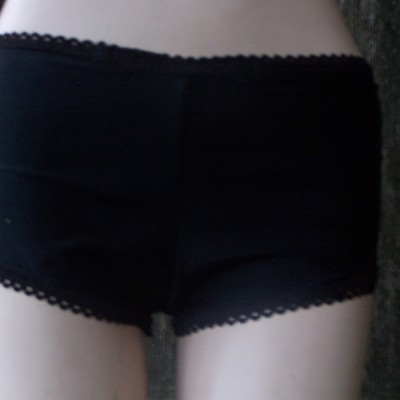 Black boyshort with ruffles