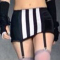 Black and white stripe Lycra garter skirt - Thumbnail 1
