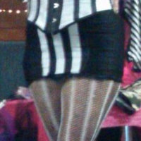 Black and white stripe Lycra garter skirt - Thumbnail 2