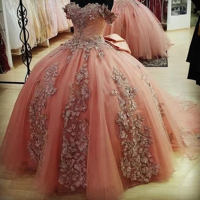 Off shoulder birthday gown princess dresses - Thumbnail 2