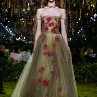 A-Line Spaghetti Straps Floor-Length Brown Prom Dress with Appliques，797 - Thumbnail 1