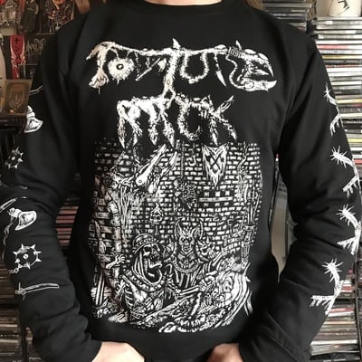 Torture rack "barbaric persecution" crewneck sweatshirt