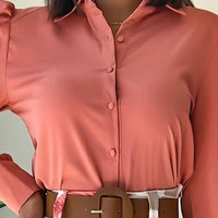 Fashion Casual Solid Color Long Sleeve Printed Shorts Two Piece Suit - Thumbnail 1