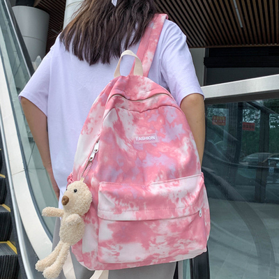 Tie-dye canvas women backpack female lovely