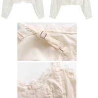 Soft Spring Summer Fairy Transparent White Cream Cardigan & Matching Camisole Tank Tops - Thumbnail 9