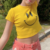 SMILEY FACE CROP TOP - Thumbnail 1
