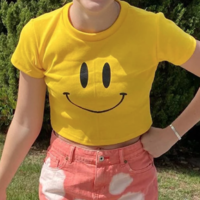 SMILEY FACE CROP TOP - Thumbnail 2