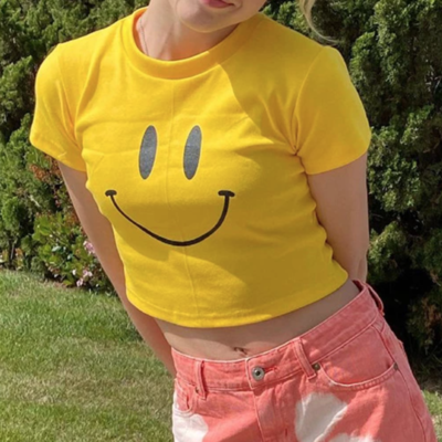 Smiley face crop top