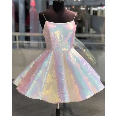 Spaghetti sequin homecoming dresses, sparkle sequin homecoming dresses, short prom dresses,1344 - Thumbnail 2