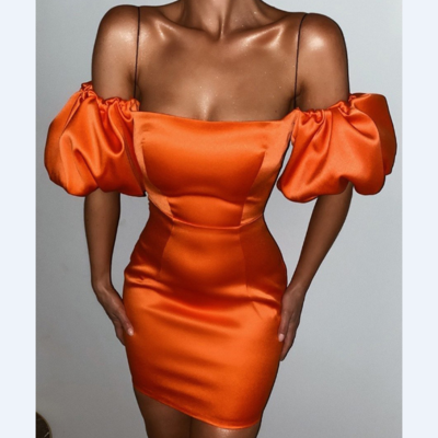 Solid color bubble sling sleeveless dress