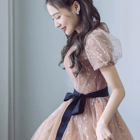 Sweet tulle long A line prom dress A line evening dress - Thumbnail 2