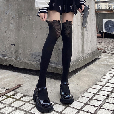 Japanese sexy bow night black tights stockings