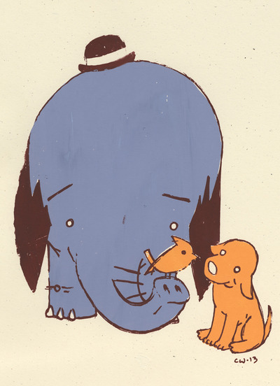 Elephant and Dog are Friend.