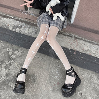 Japanese Sexy Straight Long Line Bow Tights Stockings - Thumbnail 3