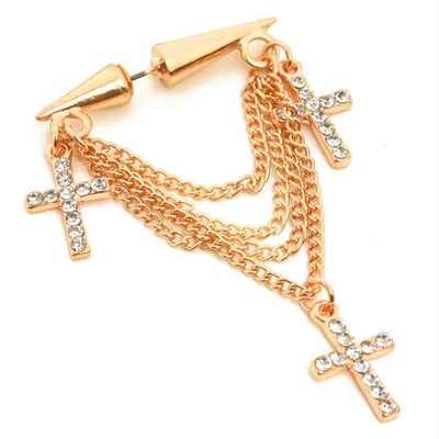 Chain multi cross earrings