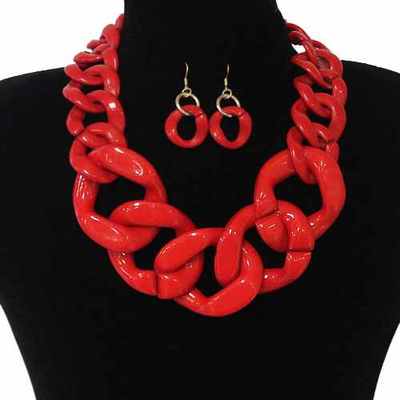 Drama chunky chain necklace set