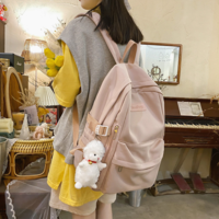 Casual Waterproof Nylon Women Bags School Backpack - Thumbnail 3