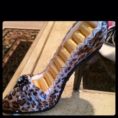Cheetah print shoe ring holder