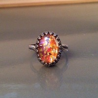 (Sterling) Ruby Fire Opal Ring - Thumbnail 1